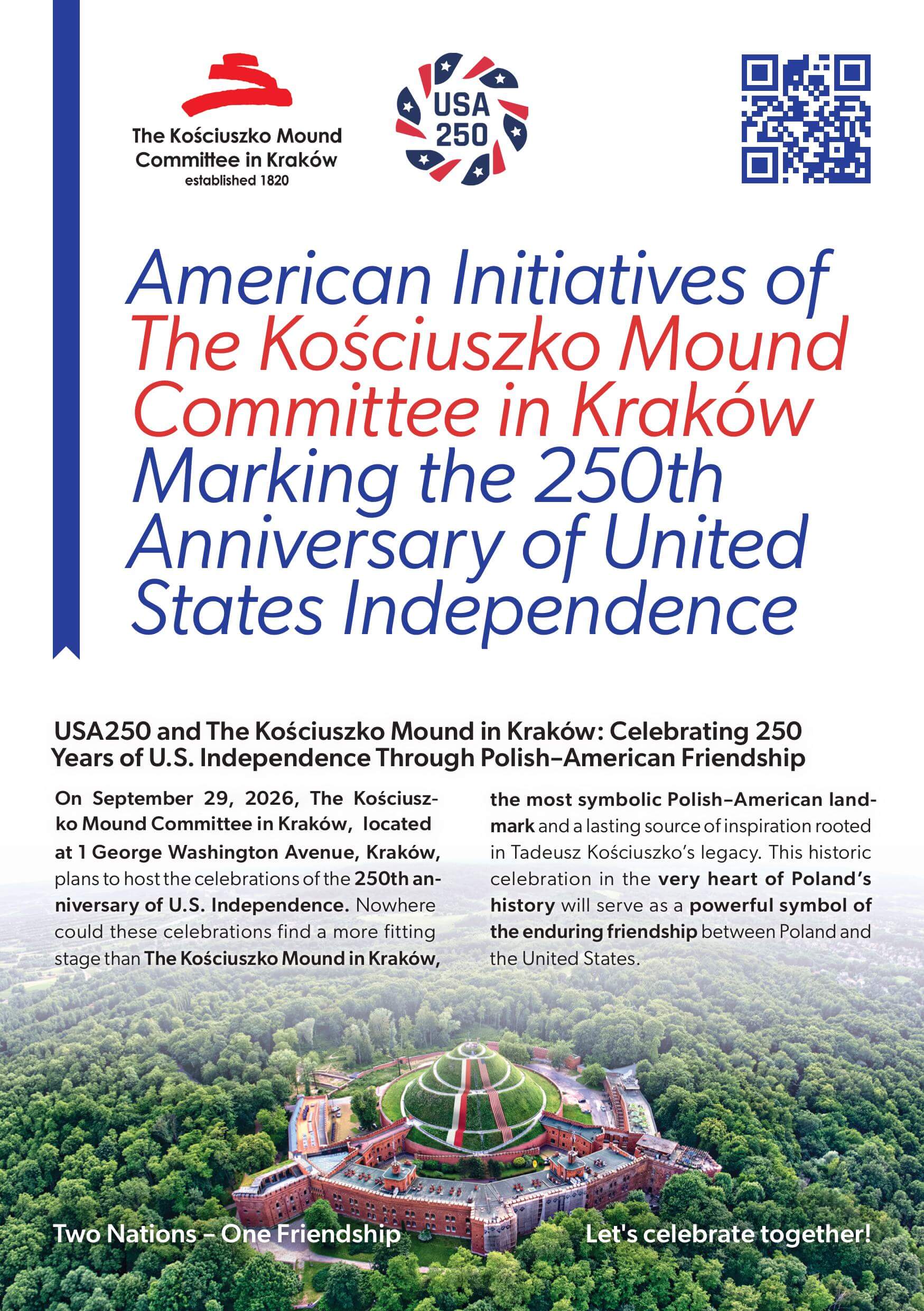 Kościuszko Mound Committee brochure, page 1